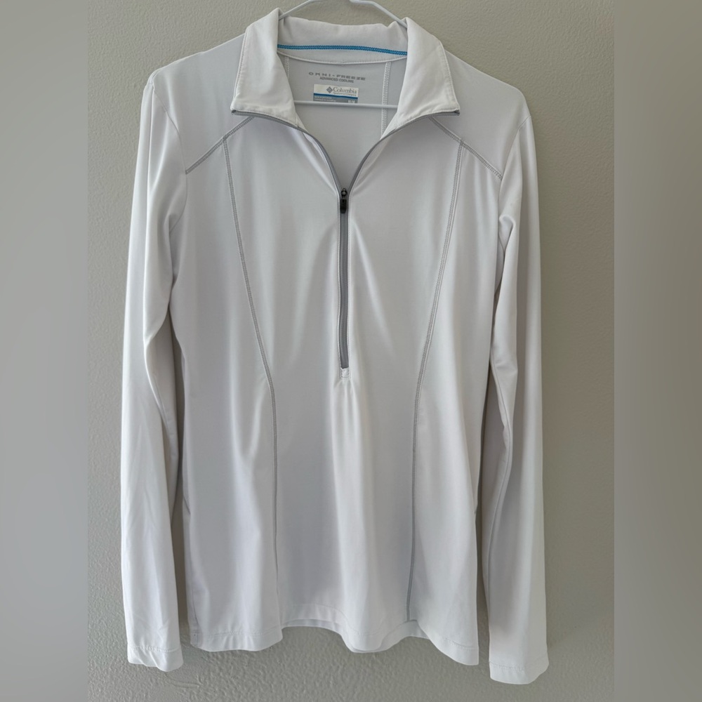 Columbia White Long Sleeve Quarter-Zip